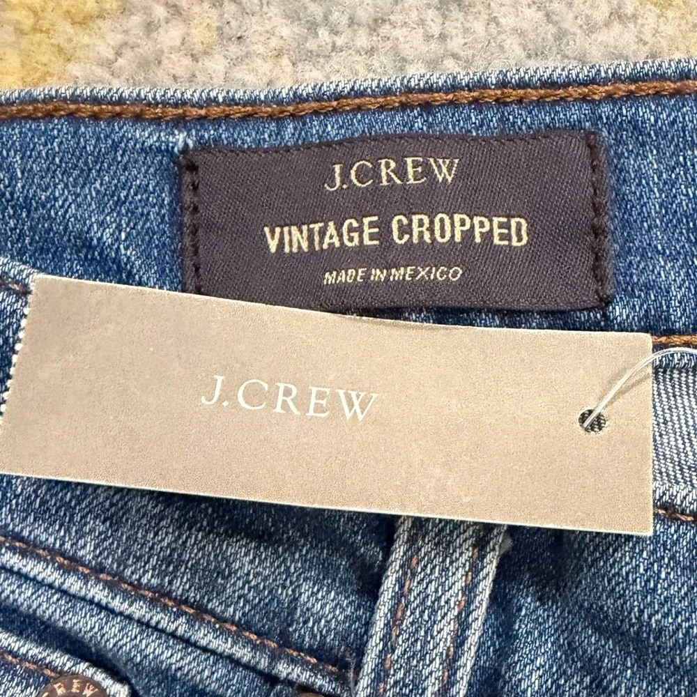 J Crew Vintage Cropped Denim Straight Leg Jeans Medium Wash Size 30 NWT Classic - Picture 10 of 13